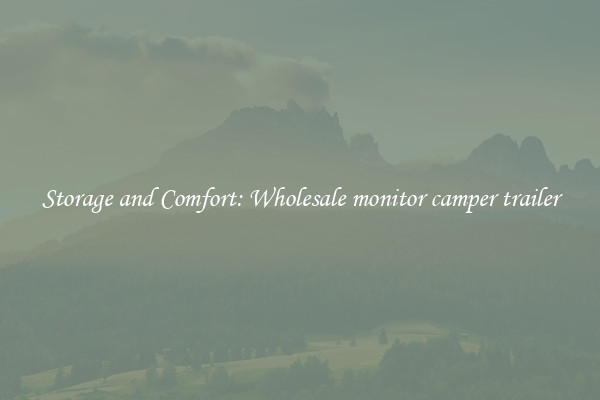 Storage and Comfort: Wholesale monitor camper trailer