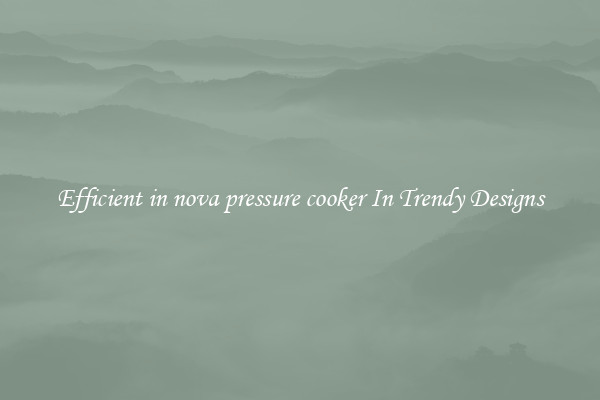 Efficient in nova pressure cooker In Trendy Designs