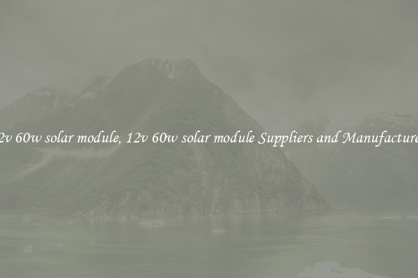 12v 60w solar module, 12v 60w solar module Suppliers and Manufacturers