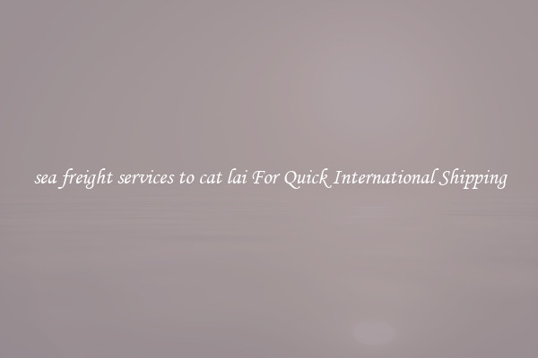 sea freight services to cat lai For Quick International Shipping