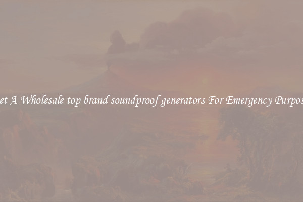Get A Wholesale top brand soundproof generators For Emergency Purposes