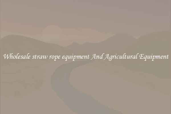 Wholesale straw rope equipment And Agricultural Equipment