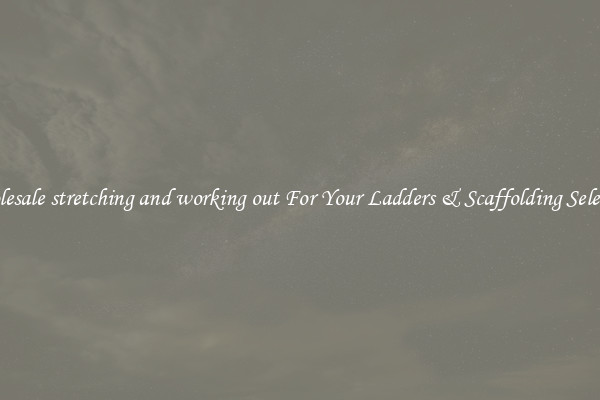 Wholesale stretching and working out For Your Ladders & Scaffolding Selection