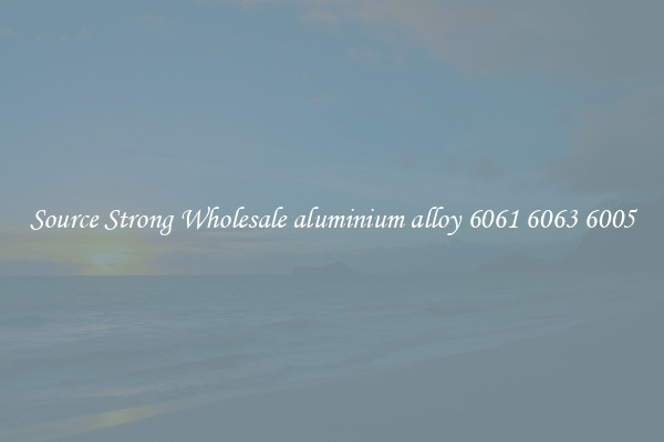 Source Strong Wholesale aluminium alloy 6061 6063 6005