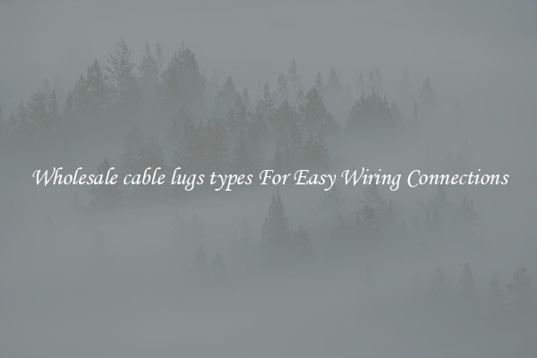 Wholesale cable lugs types For Easy Wiring Connections